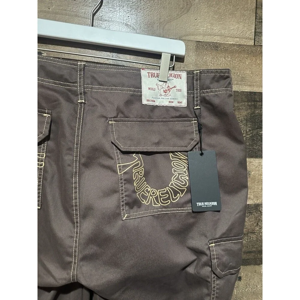 True Religion Brown Cargo Pants 38 MWT $169